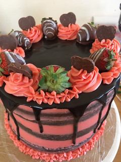 A picture of Strawberry chocolate cake.