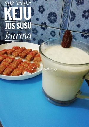 Foto resep Jus susu kurma vs stik tempe keju