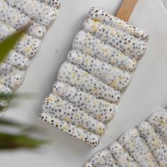 A picture of Chia Pineapple Coconut Pudding Popsicle.