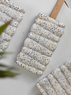 A picture of Chia Pineapple Coconut Pudding Popsicle.