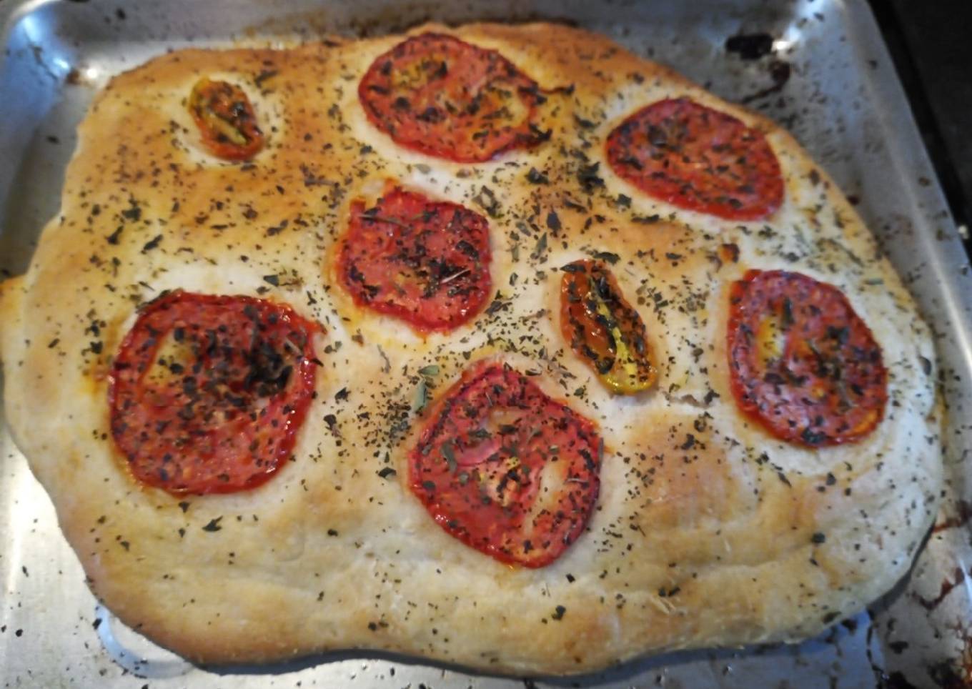 Focaccia con jitomate 🍅🌱🍞