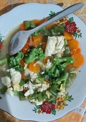 Foto resep Sup sayur telur (Menu diet)