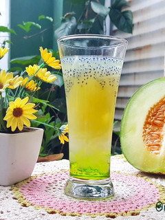 Foto resep Es Melon Serut Selasih