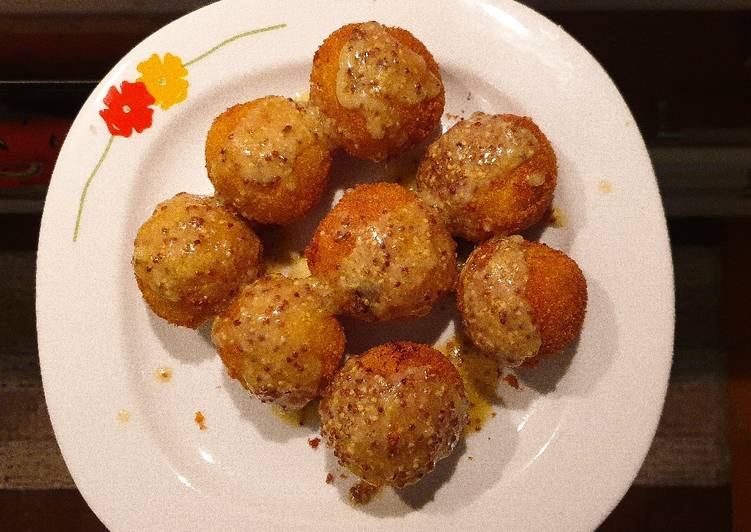 Polpette merluzzo e patate con salsa alla senape