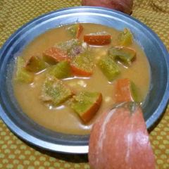 A picture of Mangalore Style Sweet Red Pumpkin Sambar.