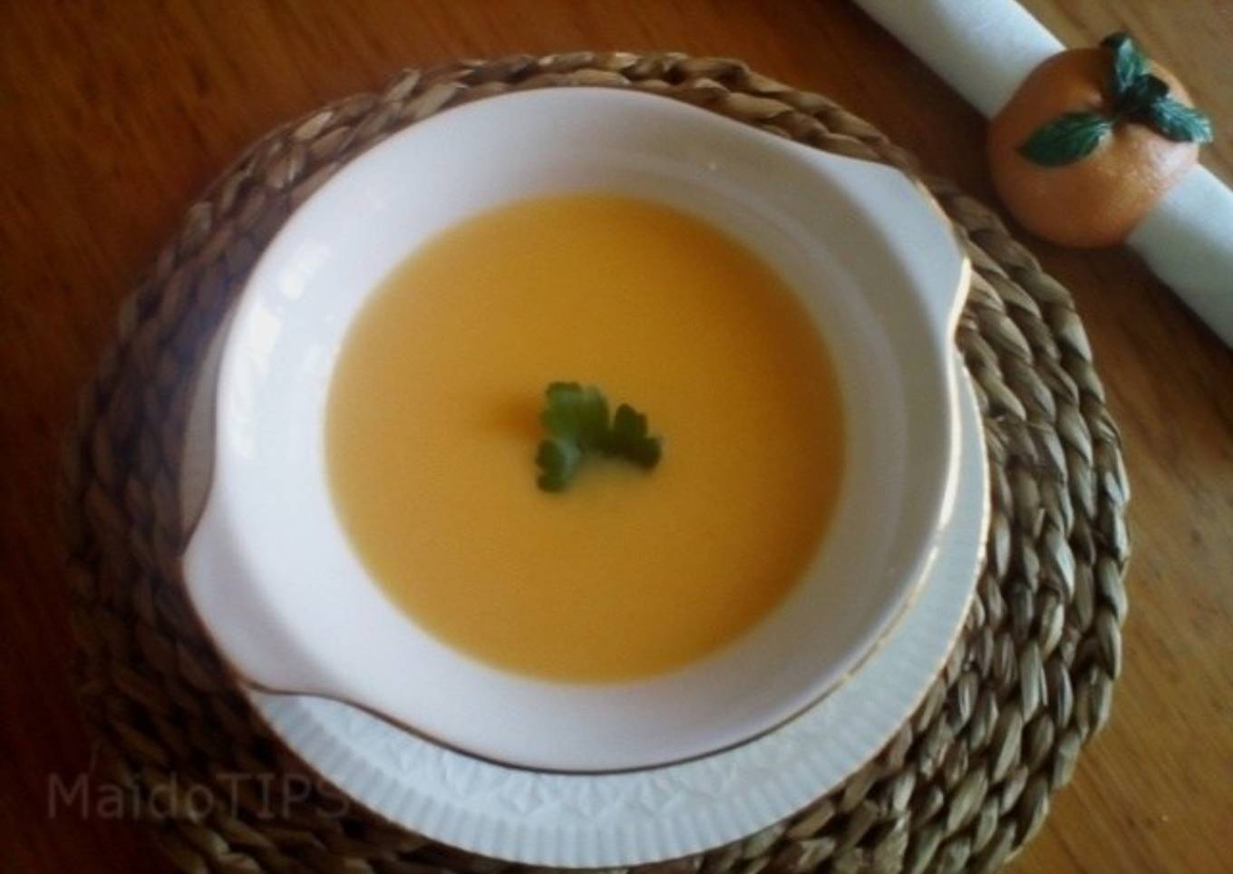 Crema de calabaza a la naranja