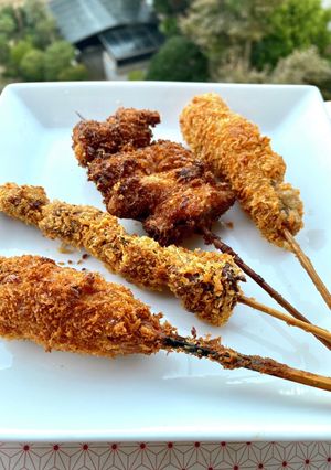 A picture of Fried Yakitori Skewers.