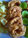 Anillos de calamar y gambas-camarones-a la romana...!