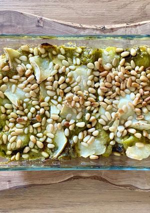 Une photo de Coeurs d’artichaut au pesto, chèvre et pignons