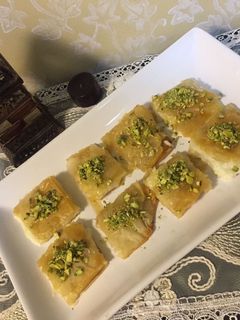 صورة لوصفة الكلاج بالقشطة والسميد 👌