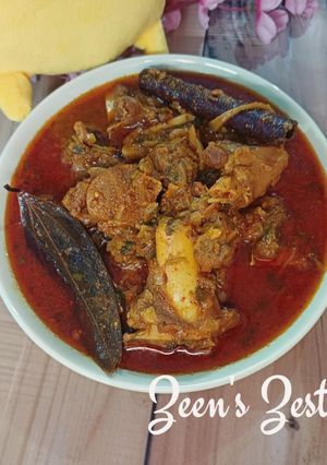 A picture of Kolhapuri Mutton.