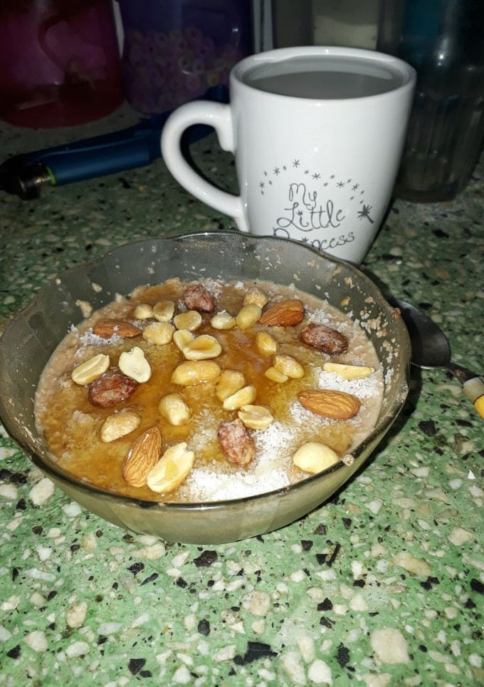 Una foto de Porridge de avena en Microondas #adornaelarbol