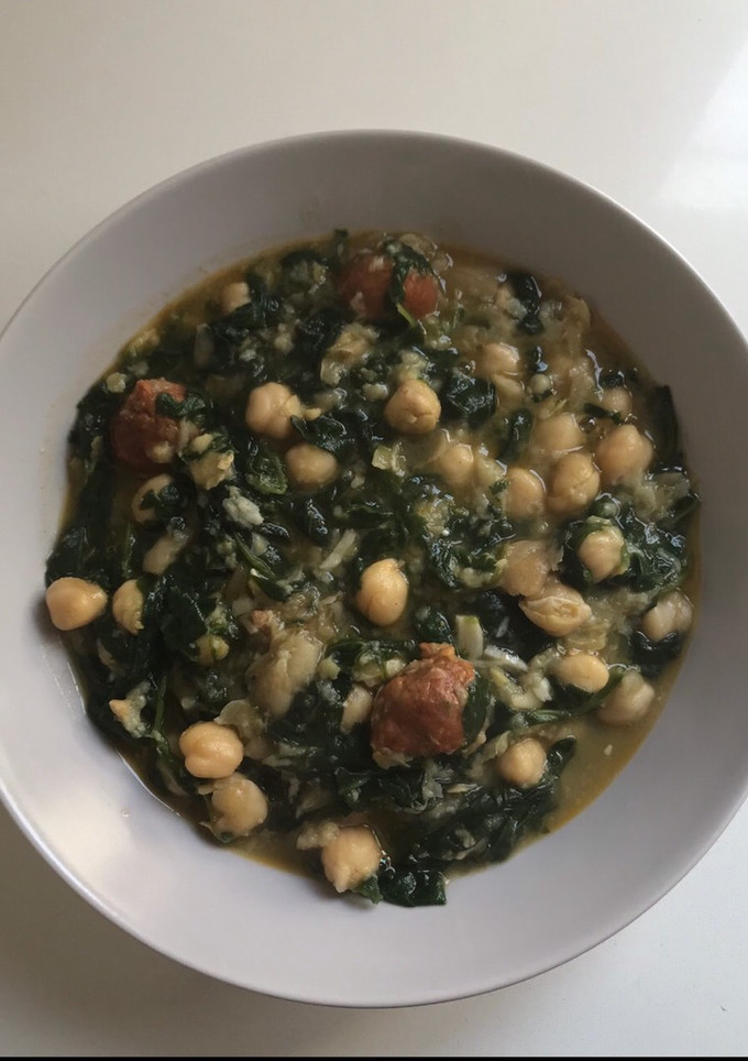 Una foto de Espinacas con garbanzos