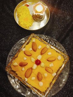 A picture of Shakarkand Kesari Halwa (sweet potato halwa).