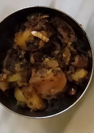 A picture of Aloo Methi dry sabzi.