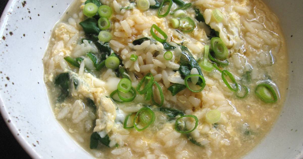 Spinach Egg Rice Soup Recipe By Hiroko Liston Cookpad