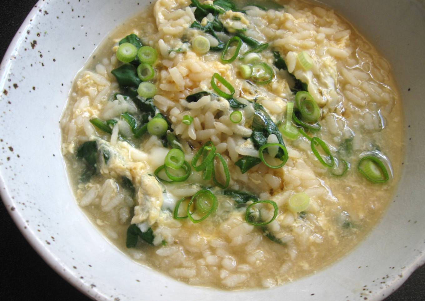 Spinach & Egg Rice Soup