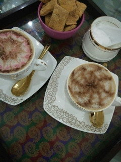 A picture of Cappuccino Latte art.