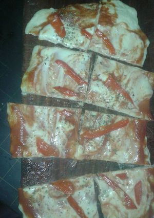 Una foto de Pizza sin leva