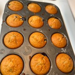 A picture of 🫐 🧁 The BEST eggless Blueberry Muffins 🫐 🧁.