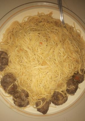 A picture of Spaghetti & meat ball.