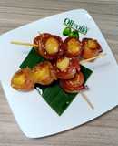 Thịt xông khói cuộn trứng cút