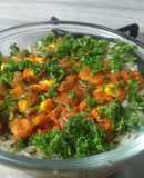 Brown rice with Mexican curry (no onion no garlic)