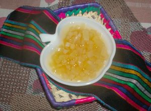 Una foto de Dulce de piña y fruta bomba (papaya)