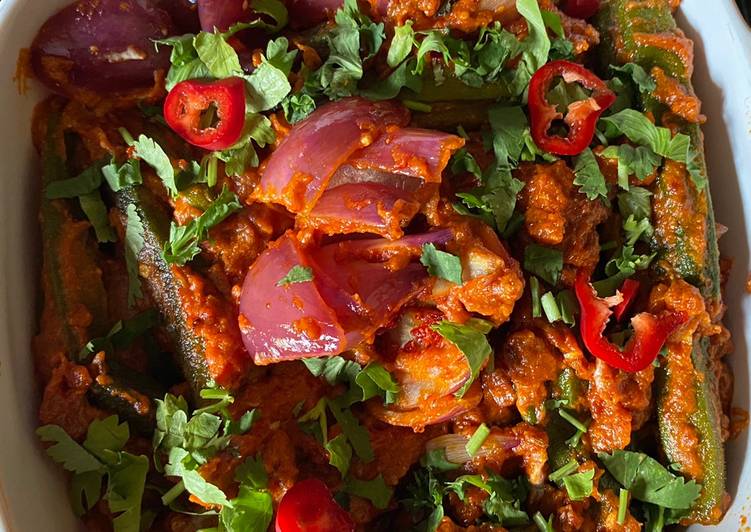 Recipe of Award-winning Achari bhindi okra