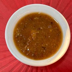 A picture of Peanut butter sauce.