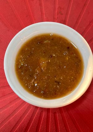 A picture of Peanut butter sauce.