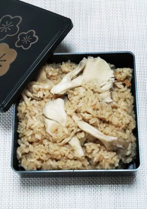 A picture of Maitake Mushroom Rice for Fall.