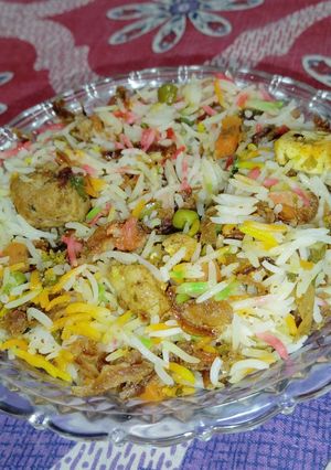 A picture of Soyabean biryani.