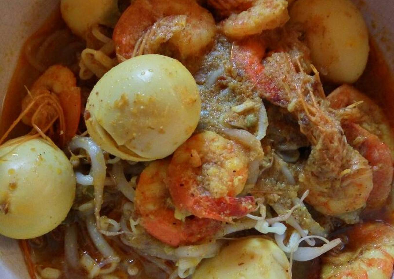 Kari bihun tauge special pake telor puyuh udang