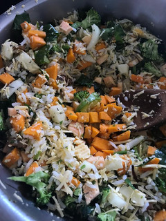 Una foto de Arroz con verduras al horno