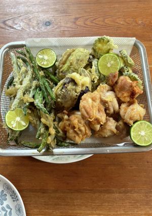 A picture of Chicken and Vegetable Tempura.