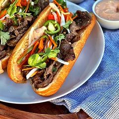A picture of Grilled Wagyu Beef Banh Mi.