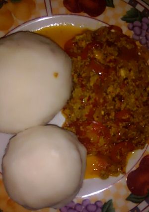 Amala da miyar kwai ainihin hoton girkin