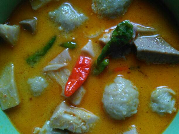 Resep: Gulai nangka bakso Yang Sederhana