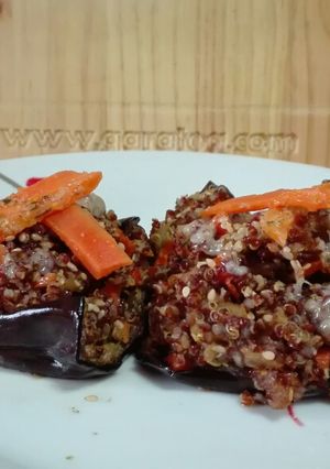 Foto principal de Berenjena rellena de quinoa roja