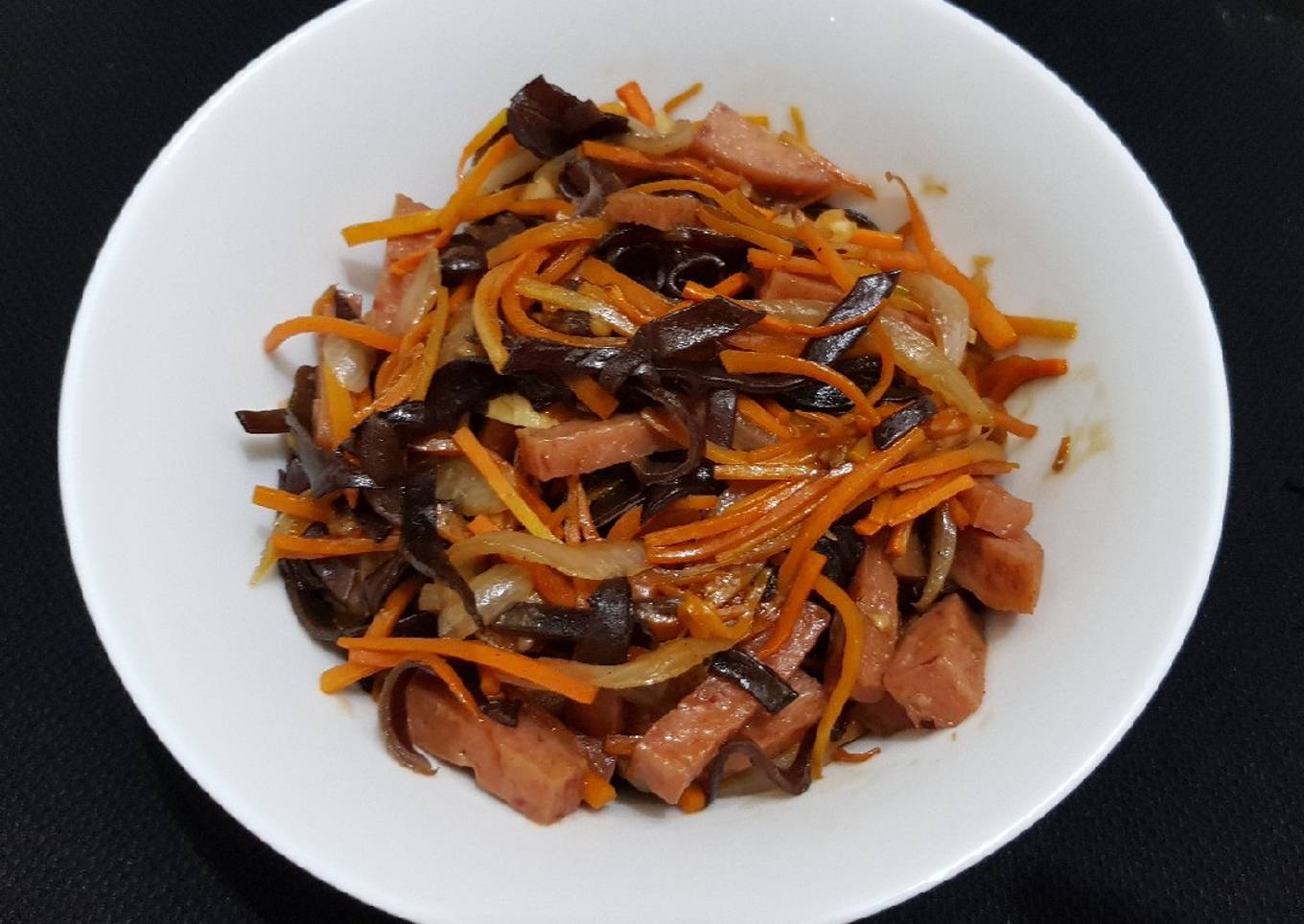 Tumis daging ham maling (luncheon meat pork) - non halal