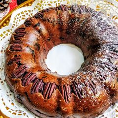 A picture of Eggless Traditional Christmas Fruit And Nut Cake.