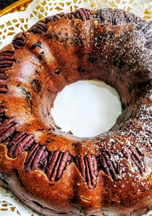 A picture of Eggless Traditional Christmas Fruit And Nut Cake.