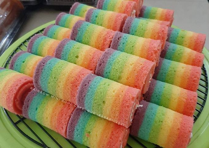 244. Rainbow Mini Rool Cake