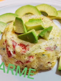 Una foto de Tortilla de calabacín con pimiento morrón
