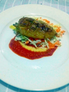 A picture of Chicken Triangle and Slaw.