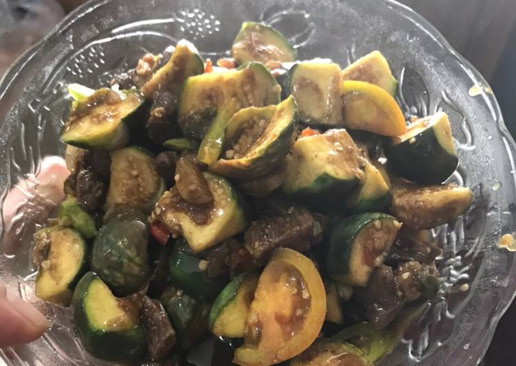 Oseng daging terong Pete