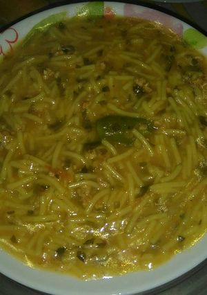 صورة لوصفة شوربة بشعيرية ودجاج
