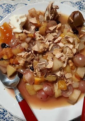 Una foto de Frutas tibias cocinadas en sartén