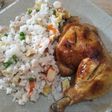 Arroz 3 delicias y pollo al horno